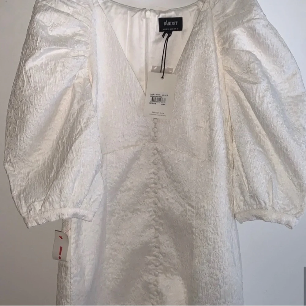 Bardot | Marnie Mini Puff Sleeves Dress in Ivory Size s - Picture 7 of 10